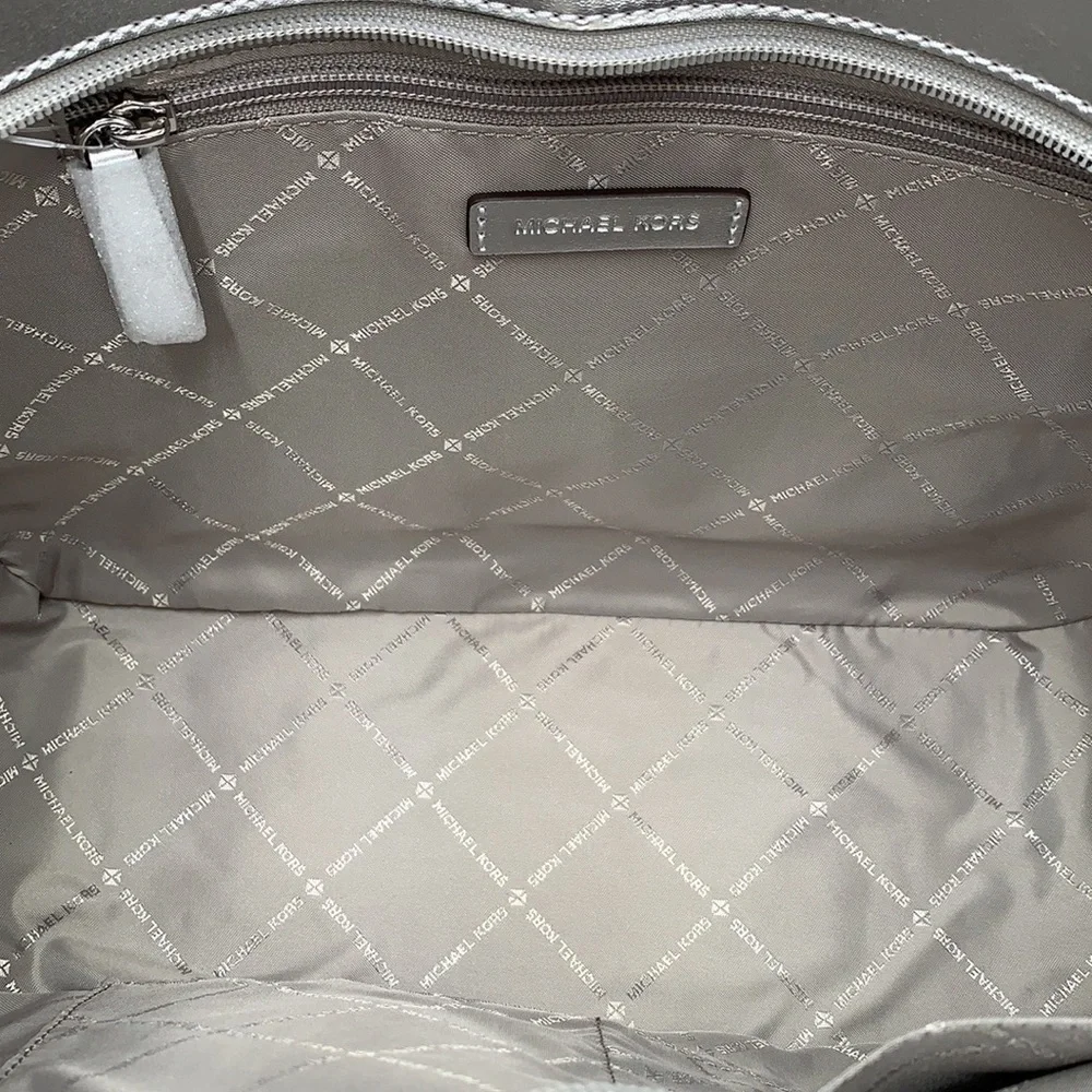 Michael Kors Jet Set Travel Large Chained Tote Shoulder Bag MK  Silver  NWT